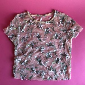 Sheer Floral Crop Top